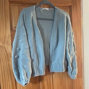 Moon and Madison Chunky Knit 3D Sleeves Oversized Open Front Cardigan